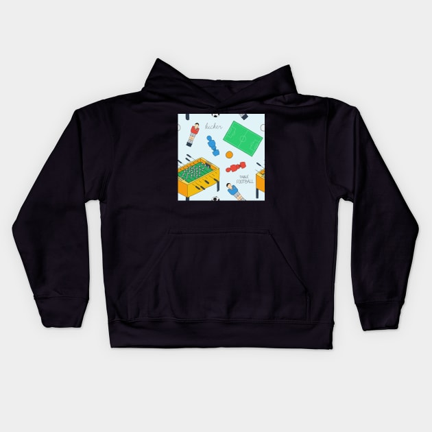 Table football Kids Hoodie by runlenarun